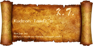 Kudron Tamás névjegykártya