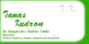 tamas kudron business card